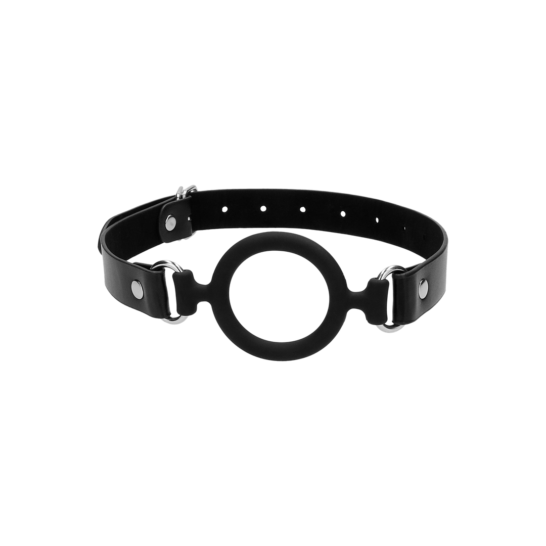 Silicone Ring Gag with Leather Straps