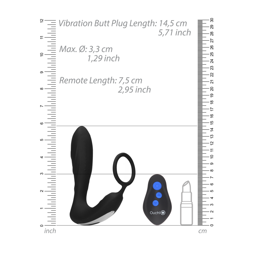 E-stim Vibrating Butt Plug  Cockring