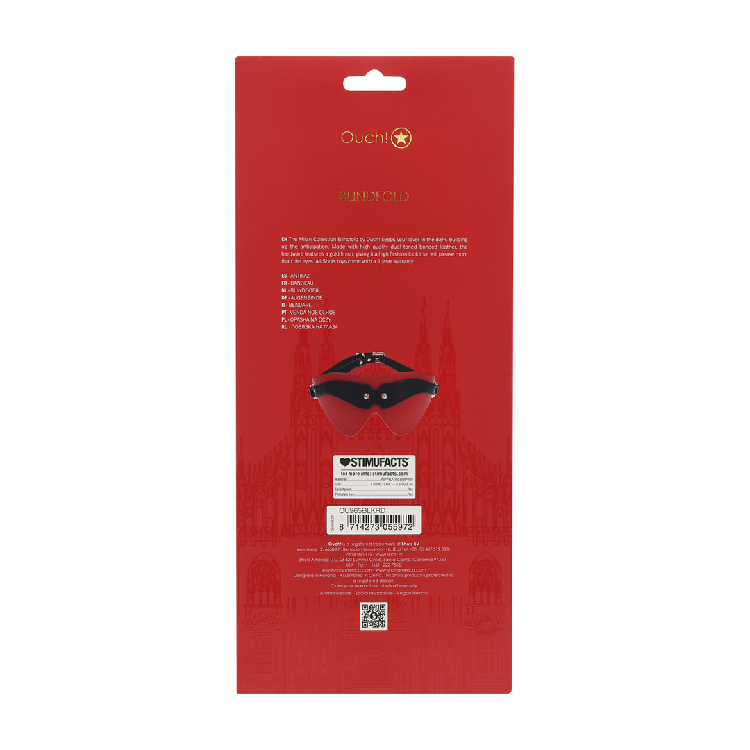 Milan Collection - Blindfold - Black/Red