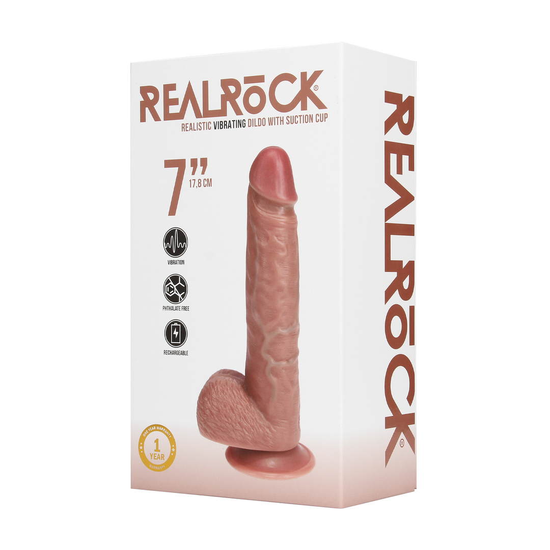 Vibrating Regular Straight Cock with Balls - 7 / 18 cm