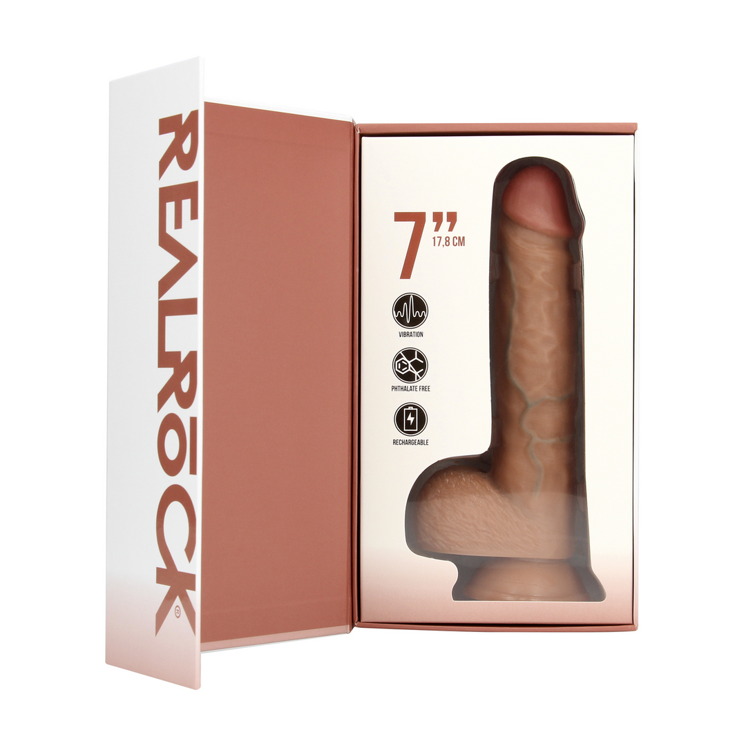 Vibrating Regular Straight Cock with Balls - 7 / 18 cm