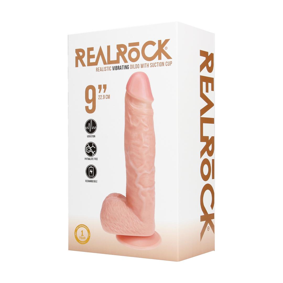Vibrating Regular Straight Cock with Balls - 9 / 23 cm