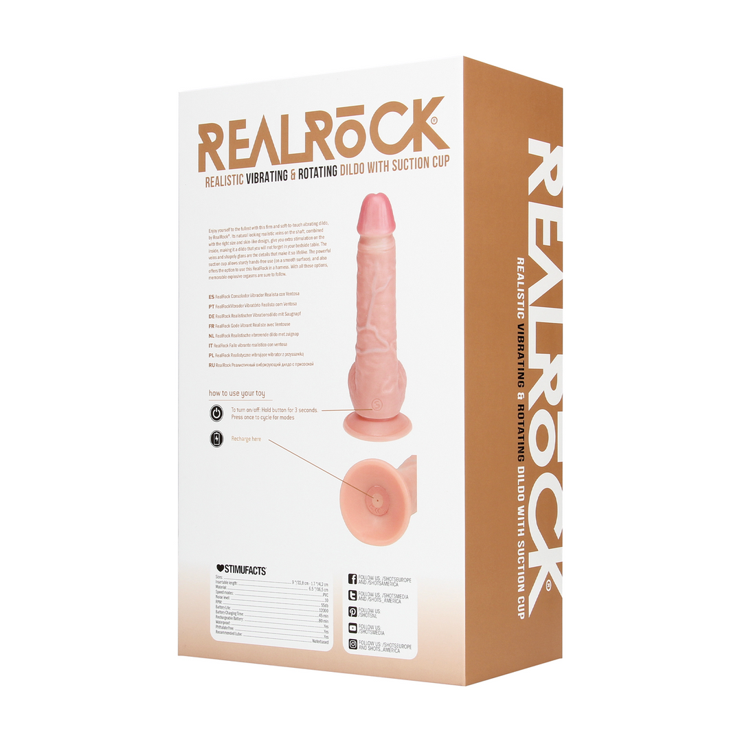 Vibrating and Rotating Straight Cock with Balls - 8 / 20,5 cm