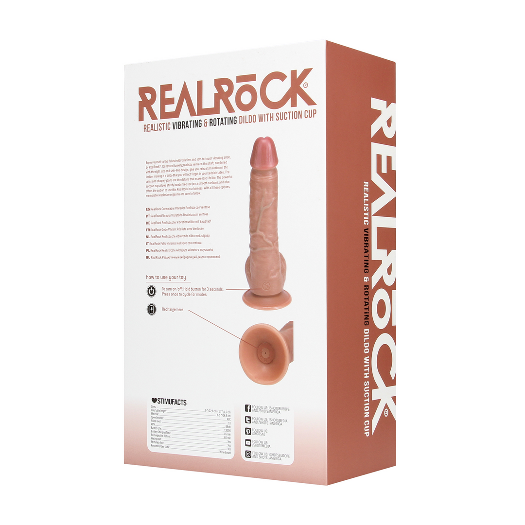 Vibrating and Rotating Straight Cock with Balls - 8 / 20,5 cm