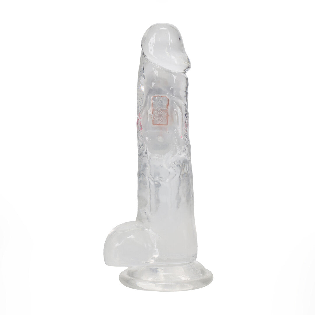 LED Vibrating Straight Cock with Balls - 8 / 20 cm - Transparent