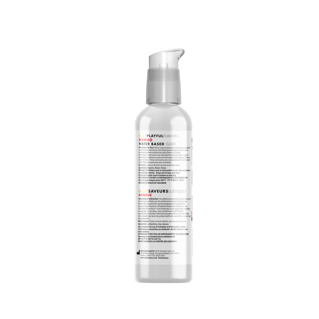 4 in 1 Playful Flavors - Lubricant with Mango Flavor - 4 fl oz / 118 ml