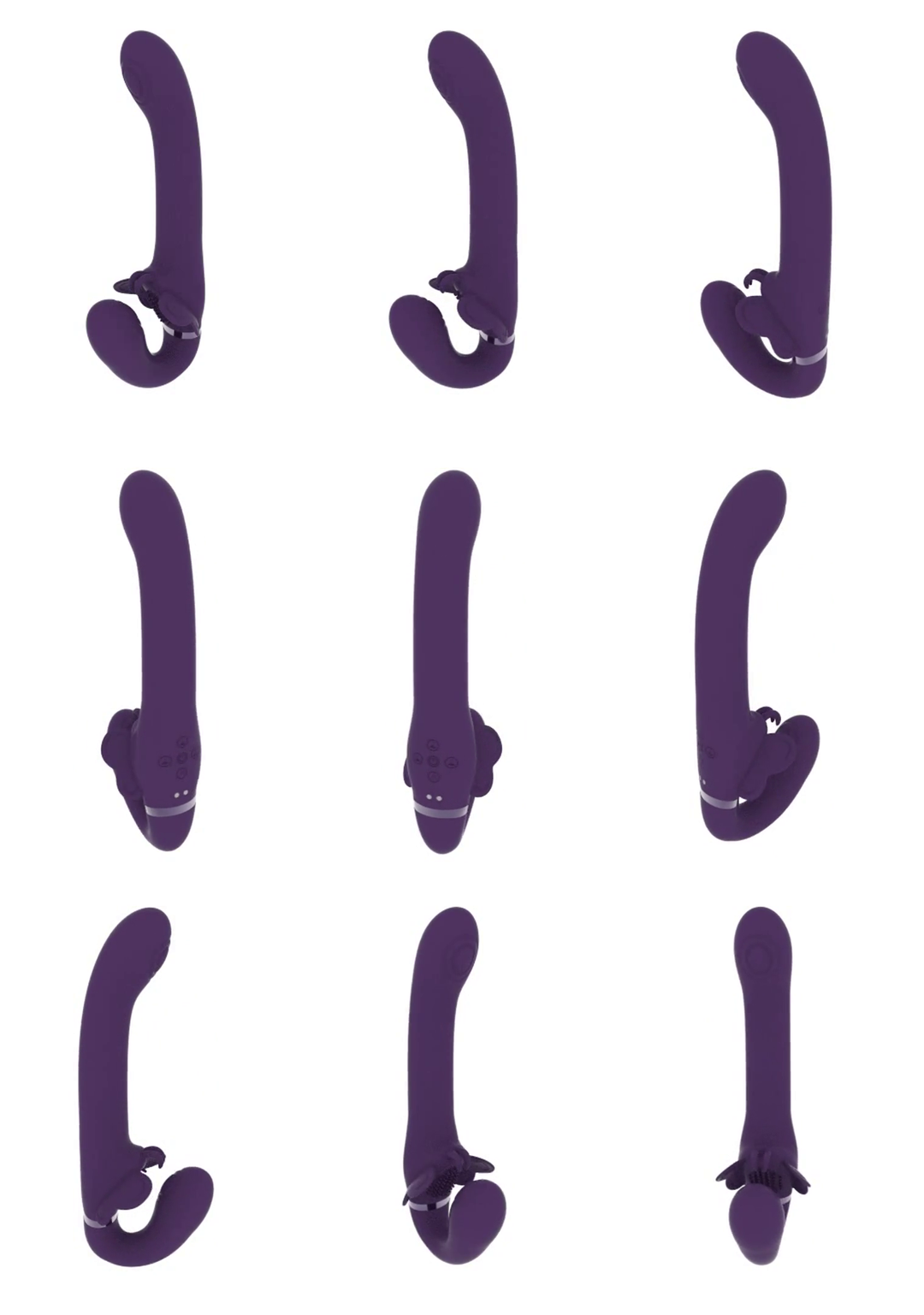 Satu - Pulse-Wave and Vibrating Strapless Strapon - Purple