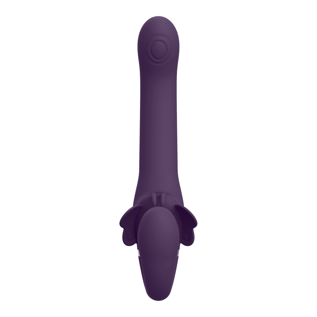Satu - Pulse-Wave and Vibrating Strapless Strapon - Purple