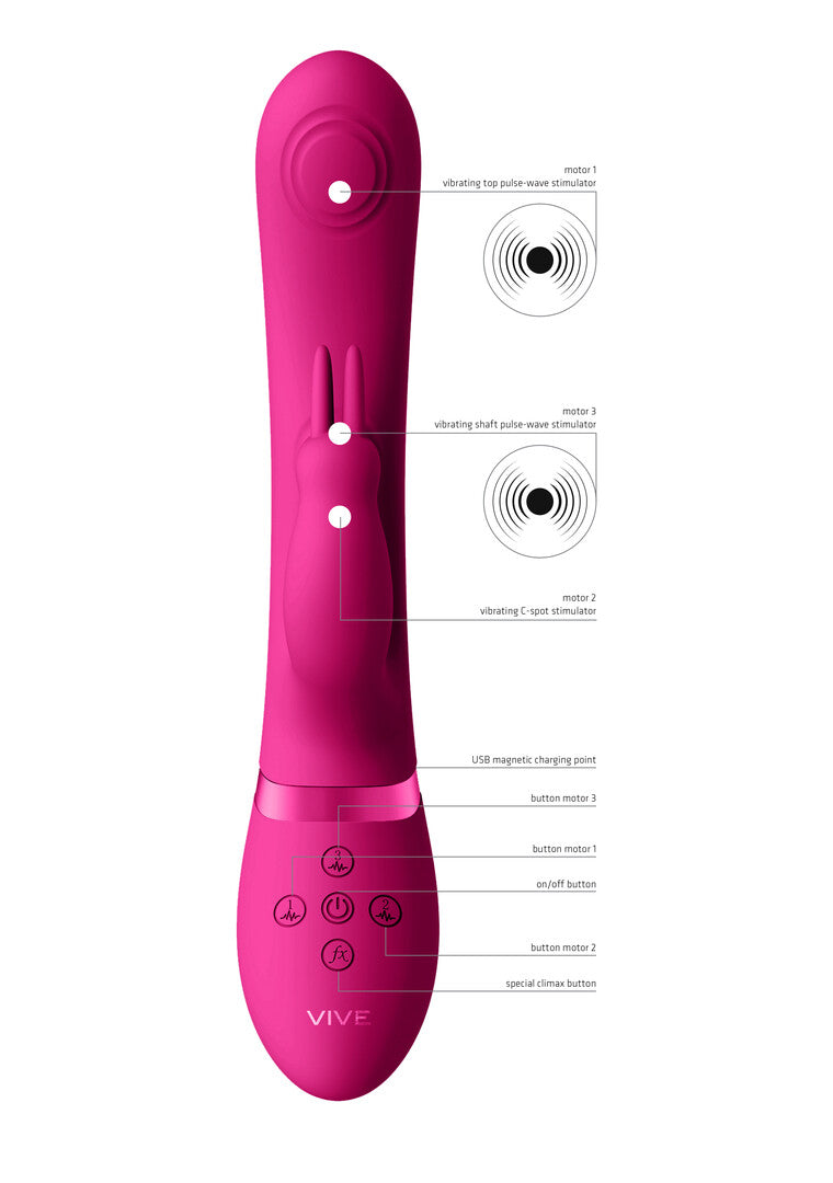 May - Dual Pulse-Wave  Vibrating C-spot  G-Spot Rabbit - P