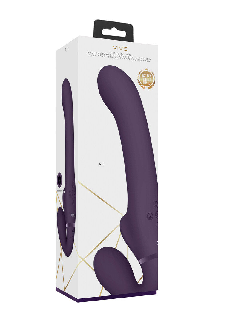 Ai - Dual Vibrating  Air Wave Tickler Strapless Strapon