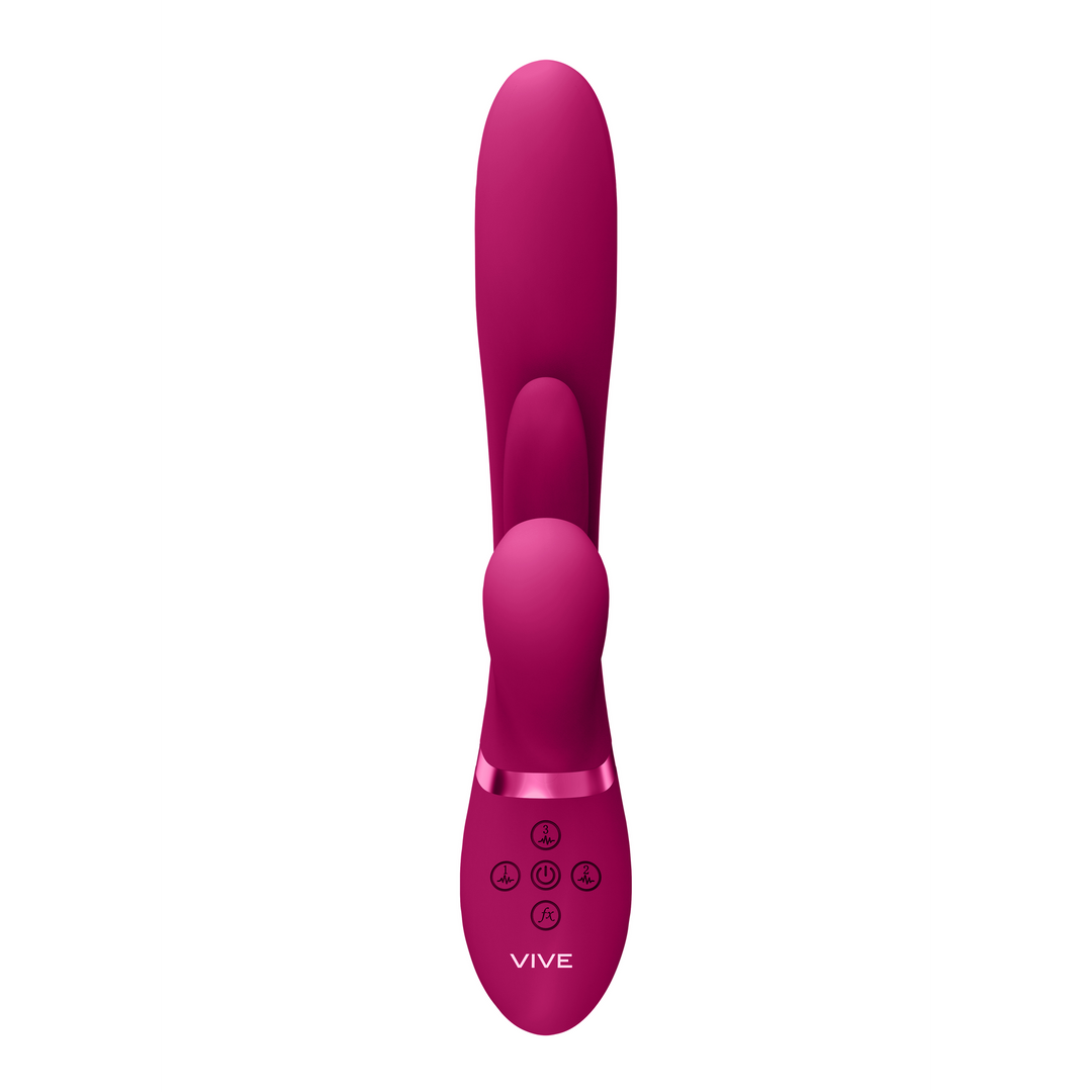 Kura - Thrusting G-Spot Vibrator with Flapping Tongue and Pulse Wave Stimulator - P