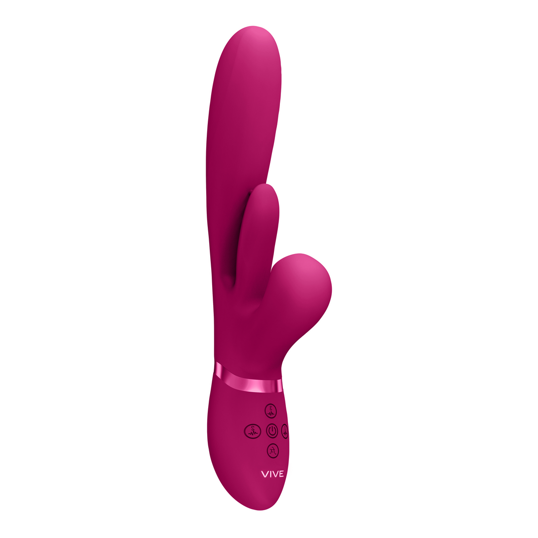Kura - Thrusting G-Spot Vibrator with Flapping Tongue and Pulse Wave Stimulator - P