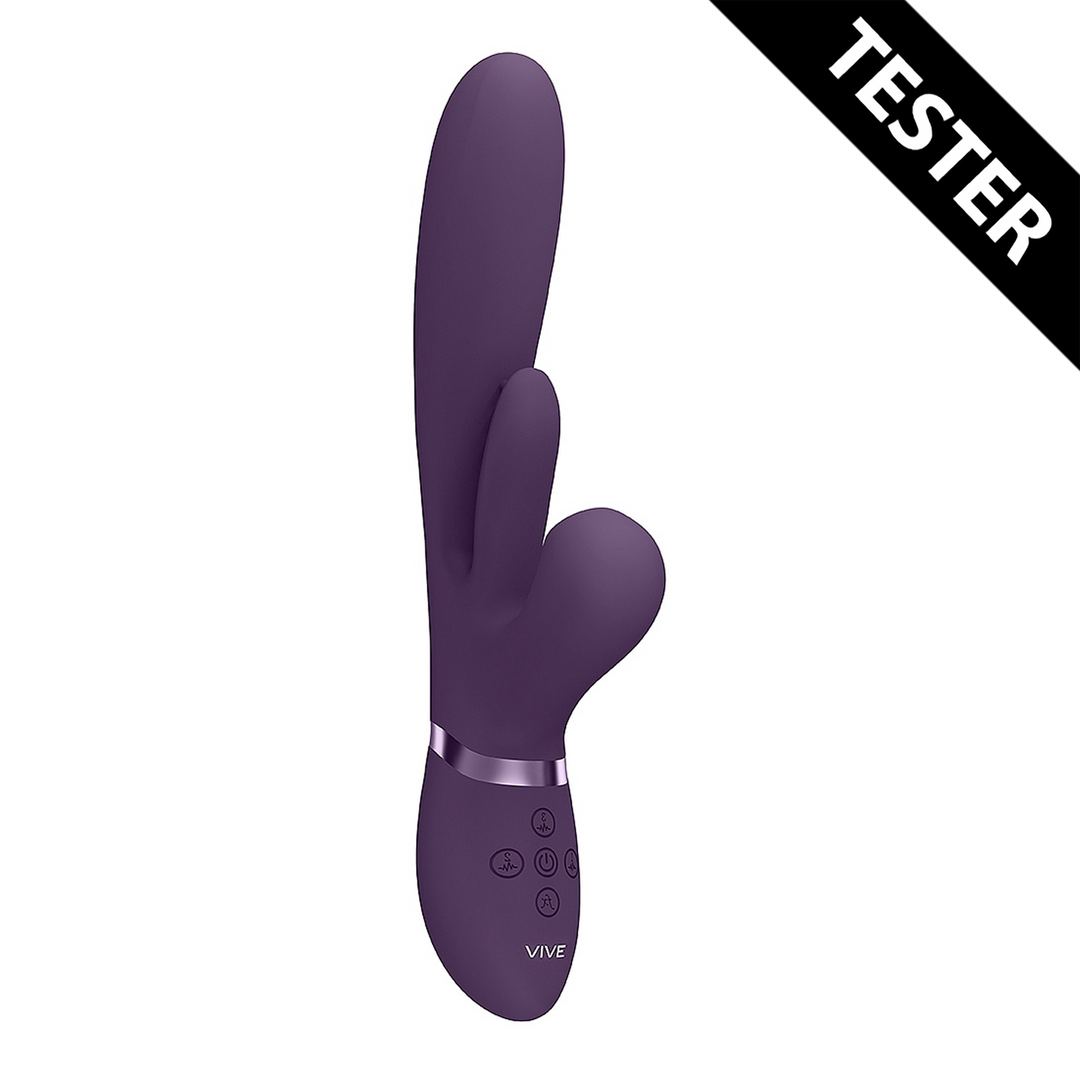 Kura - Thrusting G-Spot Vibrator with Flapping Tongue and Pulse Wave Stimulator - P