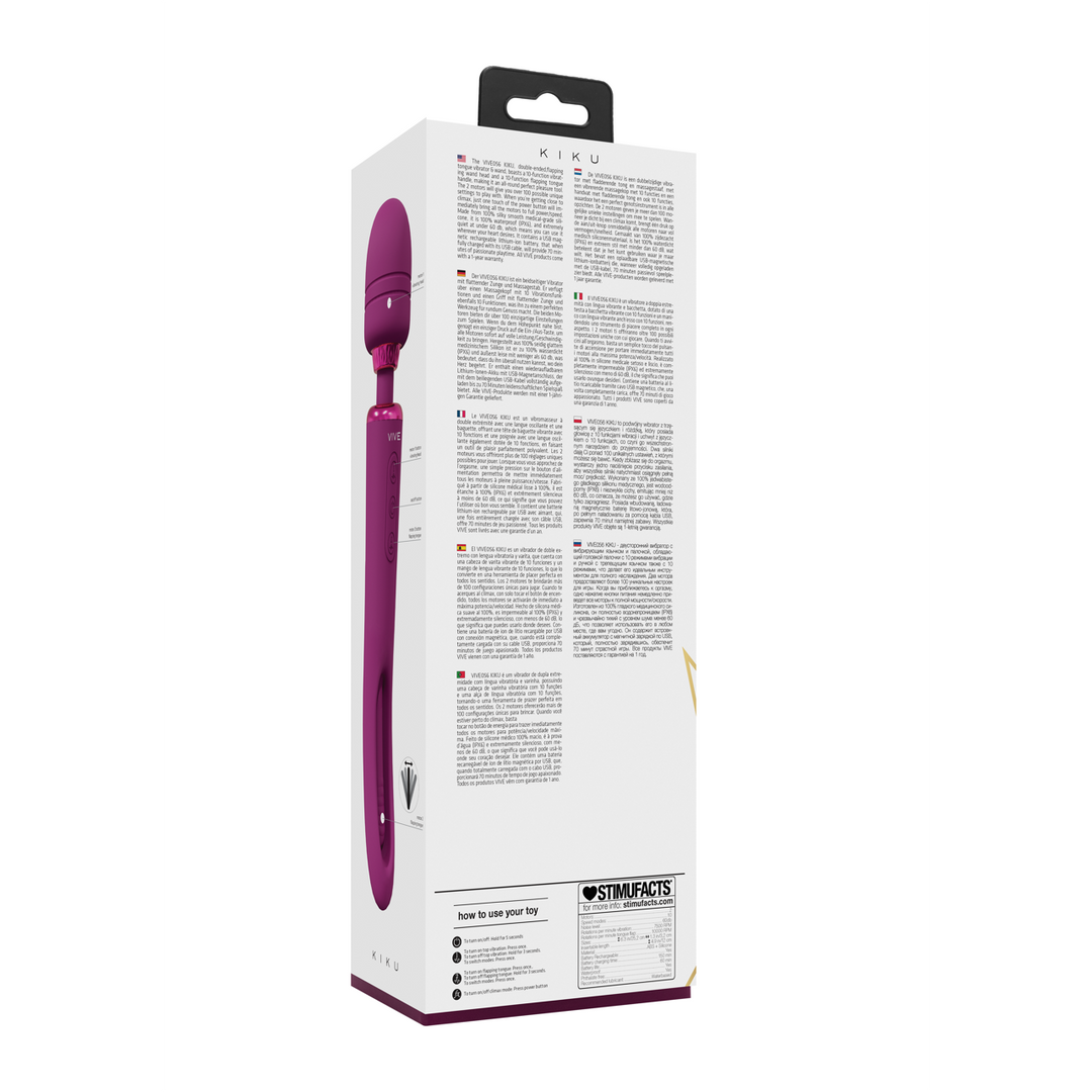 Kiku - Double Ended Wand with Innovative G-Spot Flapping Stimulator - P