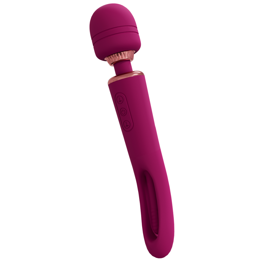 Kiku - Double Ended Wand with Innovative G-Spot Flapping Stimulator - P