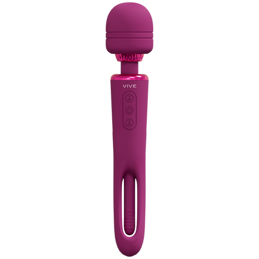 Kiku - Double Ended Wand with Innovative G-Spot Flapping Stimulator - P