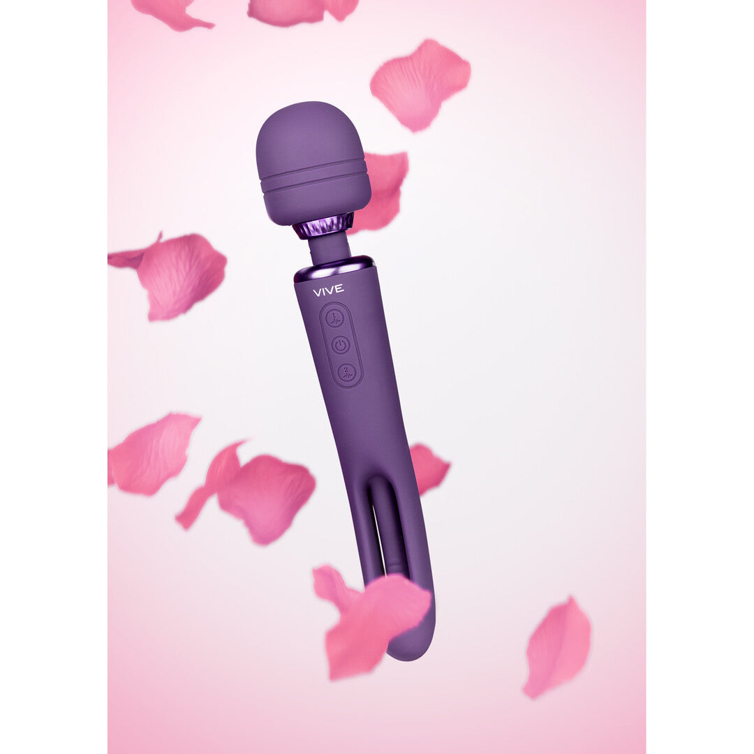 Kiku - Double Ended Wand with Innovative G-Spot Flapping Stimulator - P
