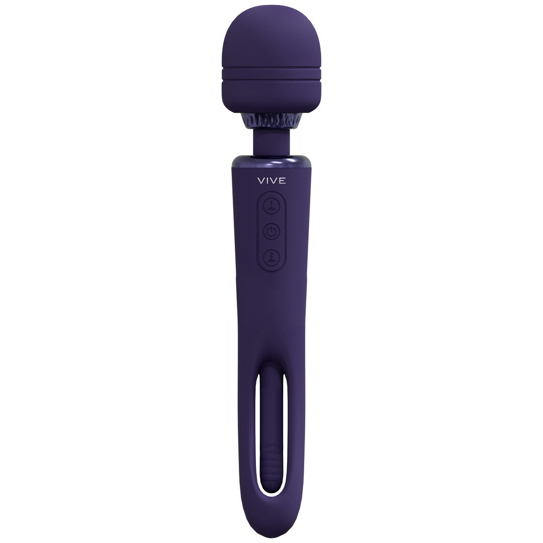 Kiku - Double Ended Wand with Innovative G-Spot Flapping Stimulator - P