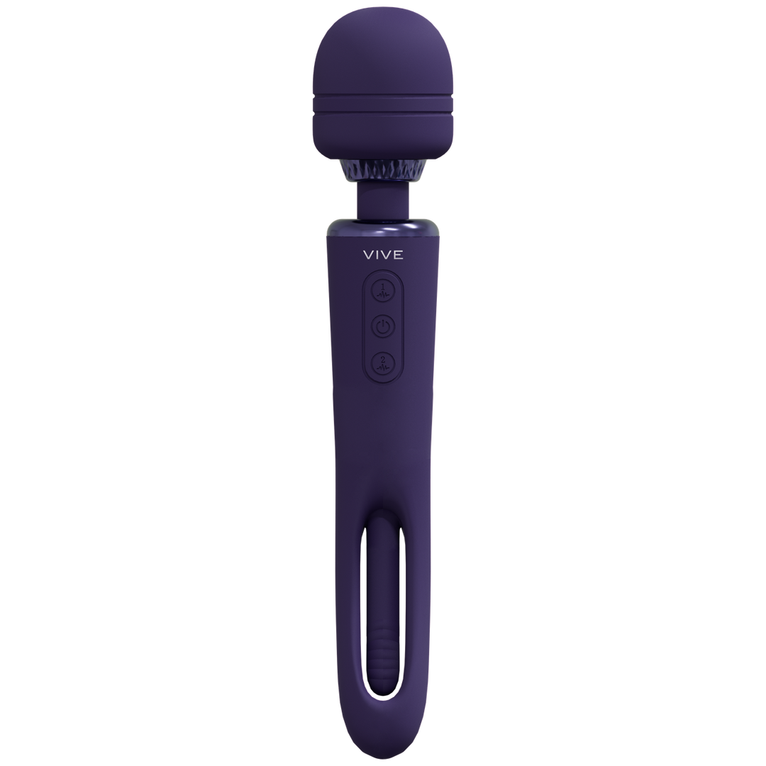 Kiku - Double Ended Wand with Innovative G-Spot Flapping Stimulator - P
