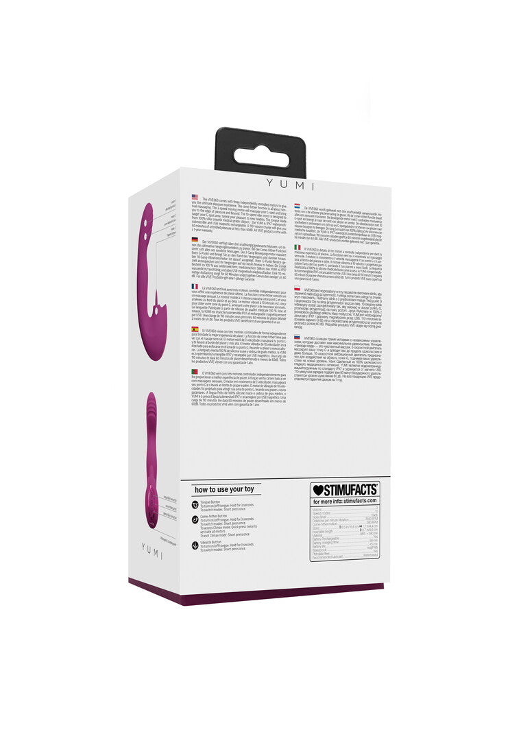 Yumi - Triple Motor G-Spot Finger Motion Vibrator and Flickering Tongue Stimulator - P
