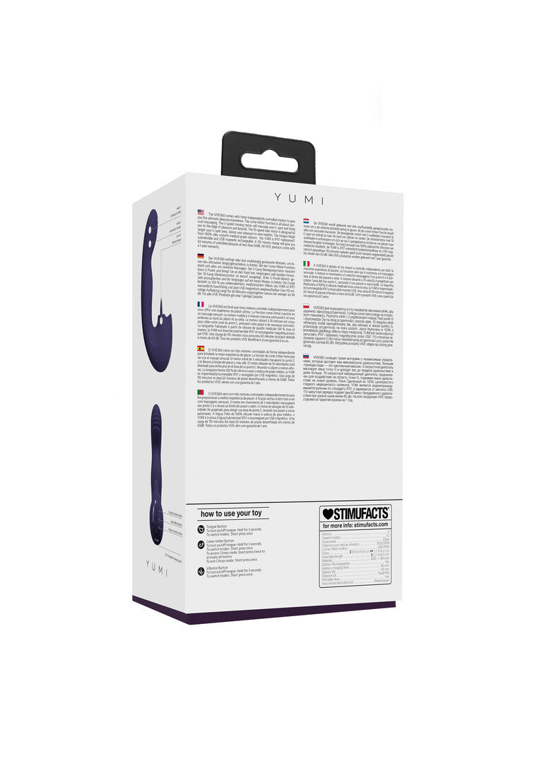Yumi - Triple Motor G-Spot Finger Motion Vibrator and Flickering Tongue Stimulator - P