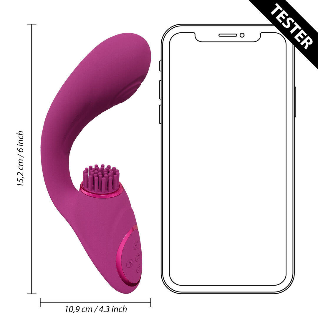 Gen - Triple Motor G-Spot Vibrator with Pulse Wave and Vibrating Bristles - P