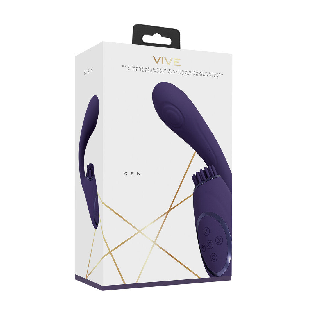 Gen - Triple Motor G-Spot Vibrator with Pulse Wave and Vibrating Bristles - P