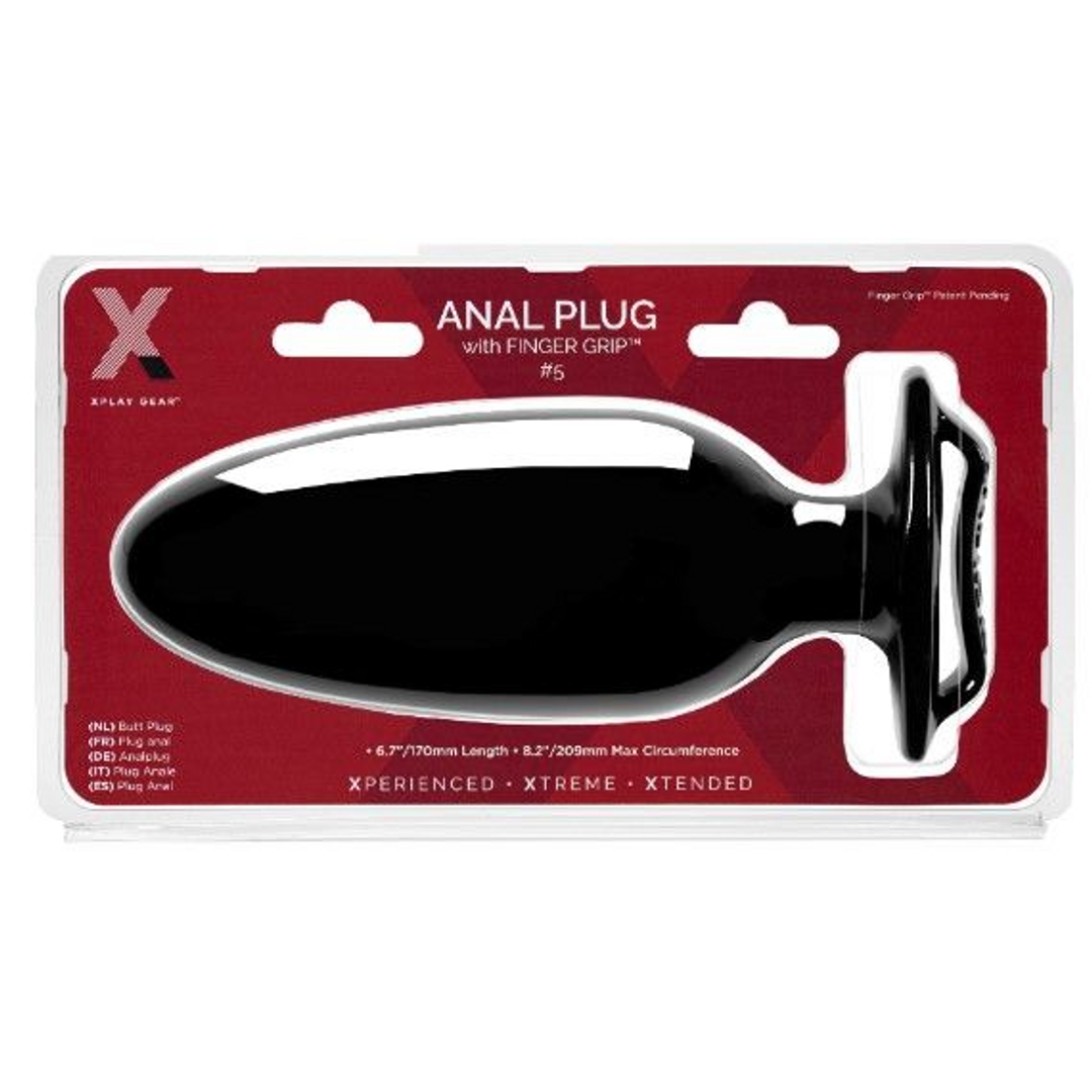 Finger Grip Plug #3 - Butt Plug with Finger Grip - Black