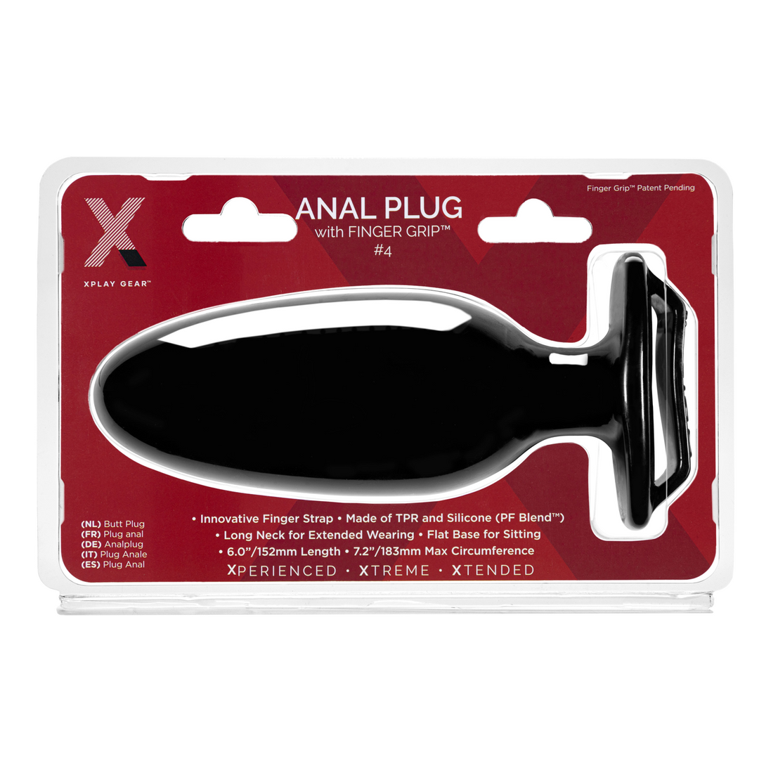 Finger Grip Plug #4 - Butt Plug with Finger Grip - Black